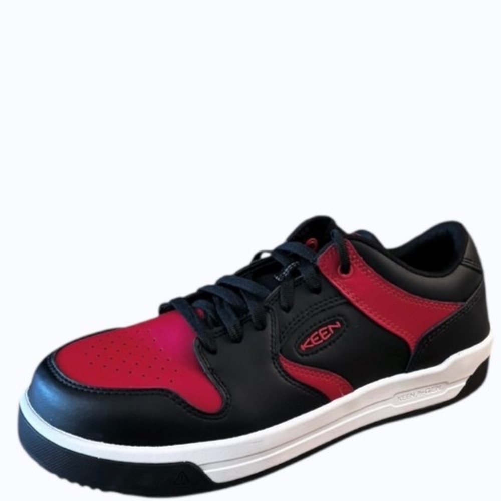 KEEN Mens Overton Comp Toe Work Shoes Size 10.5 Red‎ Black Safety Sneakers EH